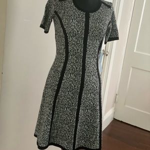 London Times Striped Elbow Sleeve Sweater Dress,